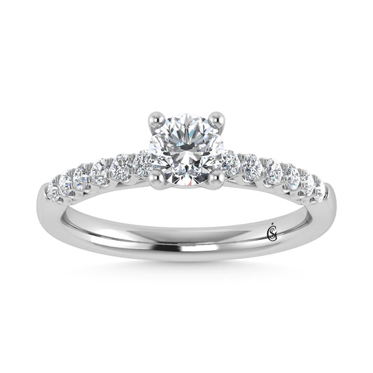 10K White Gold Lab Grown Diamond 3/4 CT Engagement Ring