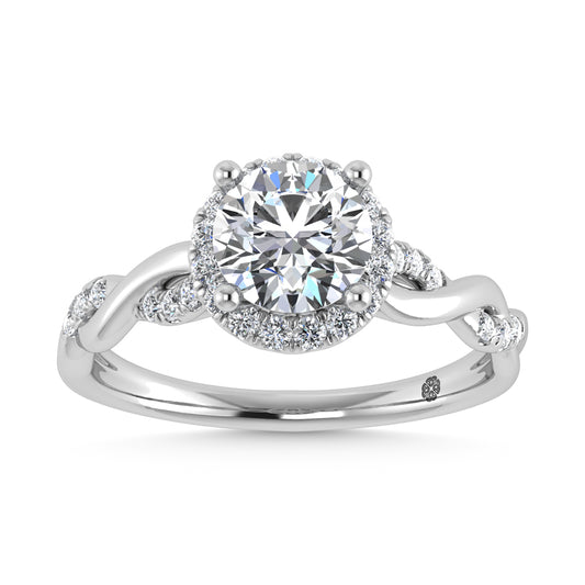 10K White Gold Lab Grown Diamond 1 1/4 CT Engagement Ring