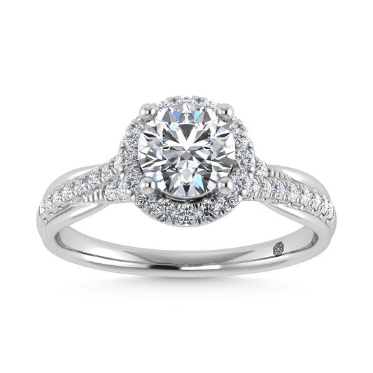 10K White Gold Lab Grown Diamond 1 1/4 CT Engagement Ring