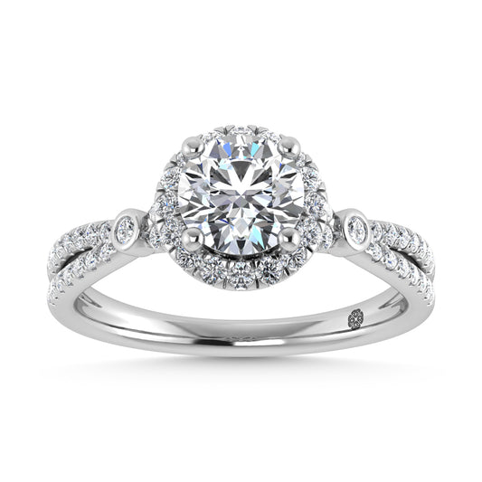 10K White Gold Lab Grown Diamond 1 1/4 CT Engagement Ring