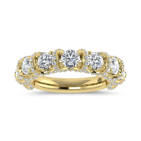 14K Yellow Gold 2 CT Lab Grown Diamond Anniversary Band
