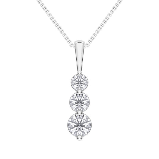 10K White Gold Lab Grown Diamond 1/2 CT Fashion Pendant