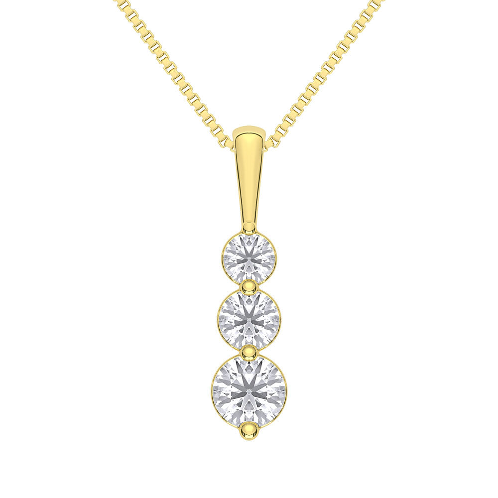 10K Yellow Gold Lab Grown Diamond 1/2 CT Fashion Pendant