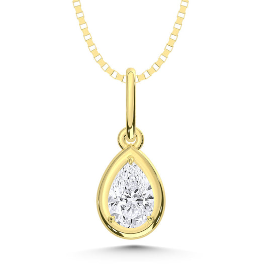 10K Yellow Gold Lab Grown Diamond 1/4 CT Pear Shape Pendant
