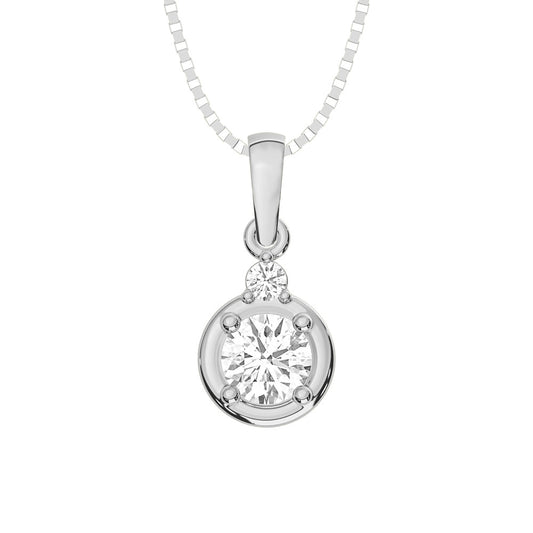 10K White Gold Lab Grown Diamond 1/4 CT Fashion Pendant