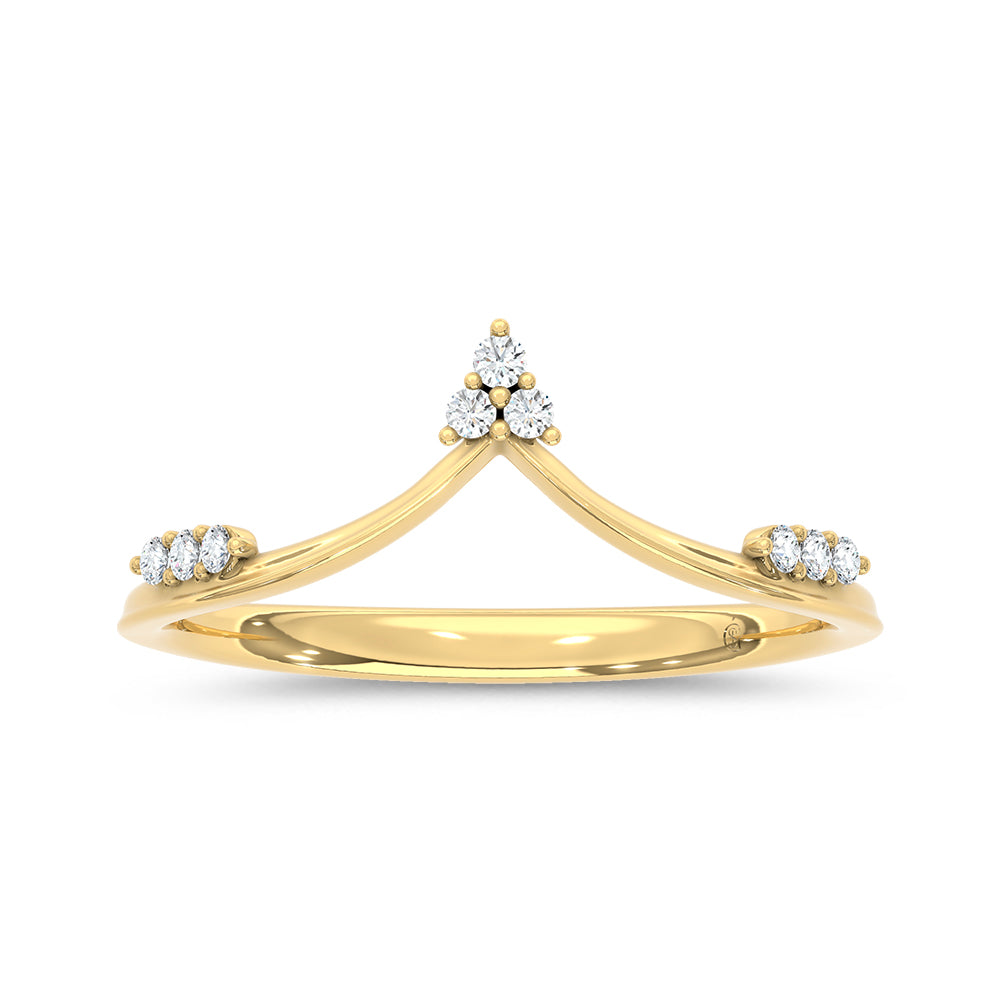 10K Two Tone 1/20 CT Lab Grown Diamond Chevron Band