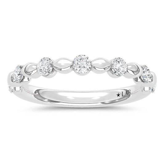 14K White Gold 1/4 CT Lab Grown Diamond Stackable Band