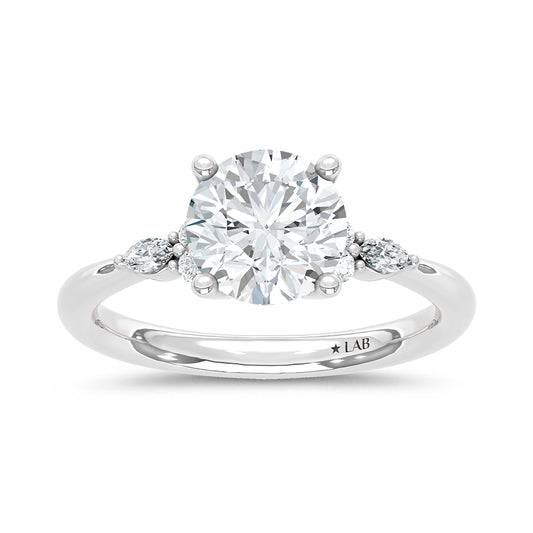 14K White Gold Lab Grown Diamond 2 1/8 CT Engagement Ring