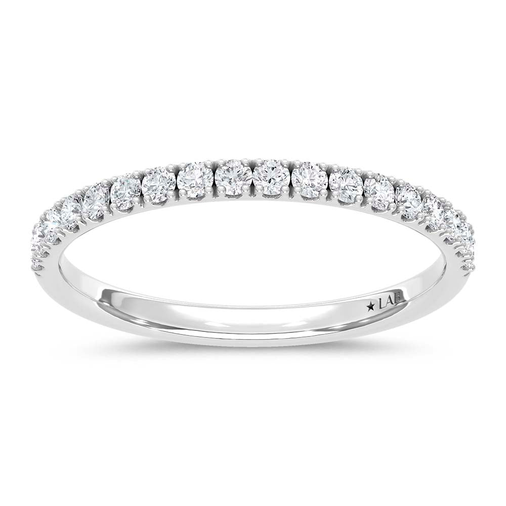 14K White Gold Lab Grown Round Diamond 1/4 CT Wedding Band