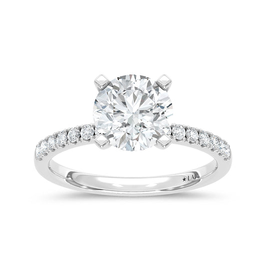 14K White Gold Lab Grown Round Diamond 2 1/4 CT Engagement Ring