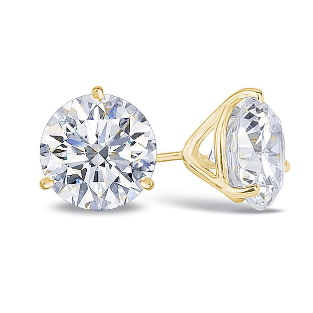 14K Yellow Gold Lab Grown Diamond 1/2 CT Starlab Certified VS F  Martini Stud Earrings (Available in 0.15ct to 4ct)