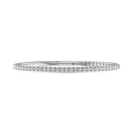 Sterling Silver Lab Grown Diamond 1/2 CT Flexi Bangle