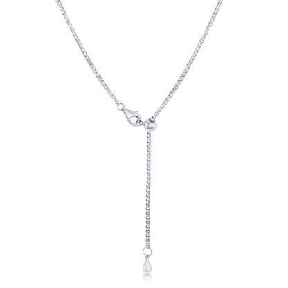 Sterling Silver, 3mm CZ Tennis Adjustable Necklace