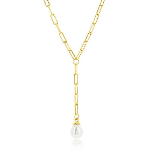 Sterling Silver, FWP Paperclip Necklace - Gold Plated