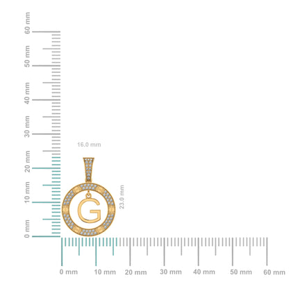 10K gold G initial diamond pendant featuring sparkling diamonds for a personalized touch