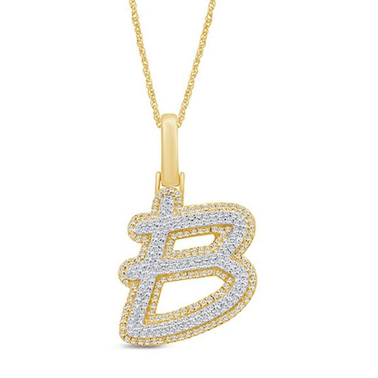 10K 0.43CT ALPHABET MP TREE FONT "INITIAL B"