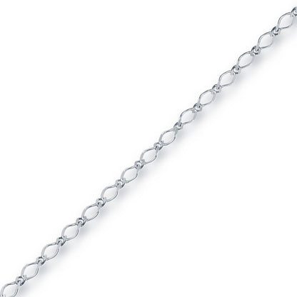 Sterling Silver Flat Linked Anklet