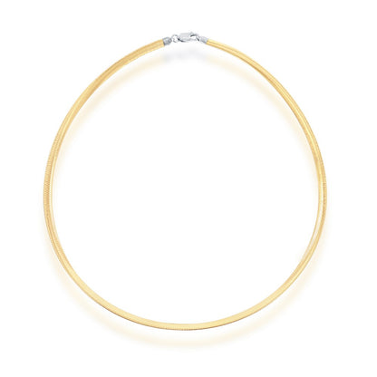 Sterling Silver, 6mm Two-Tone Reversible Omega Necklace