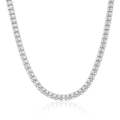 Sterling Silver, 5mm D-C Ice Chain - Rhodium Plated