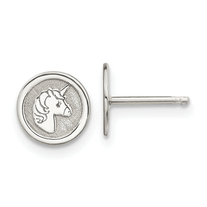 Sterling Silver Unicorn Children's Necklace & Post Earrings Set