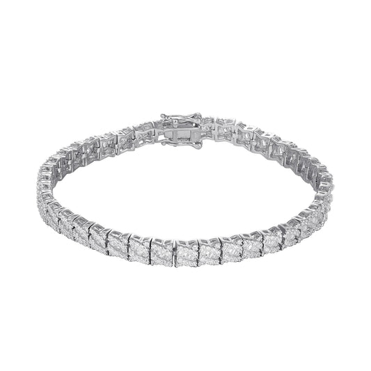 Sterling Silver CZ Designer 7.5 Inch Womens Bracelet RP