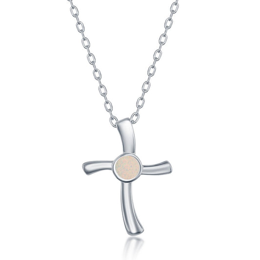 Classic Of New York sterling silver cross jewelry set featuring a delicate necklace with a polished cross