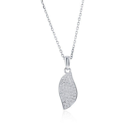 Sterling Silver, Pave CZ Wave Design Necklace & Earrings Set