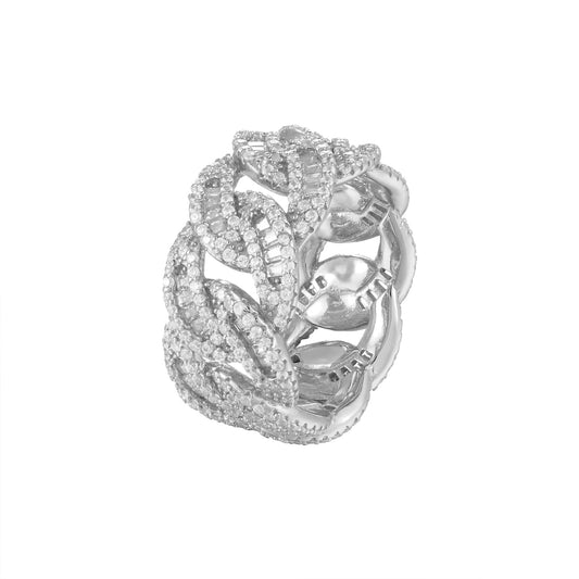 Sterling Silver CZ Infinity Designer Sz 7 Mens Ring RP