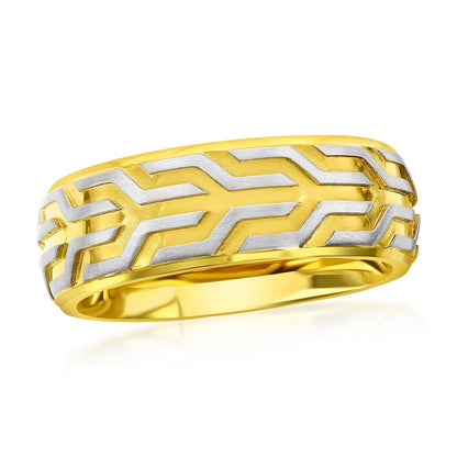 Stainless Steel Gold & Silver Designed Ring