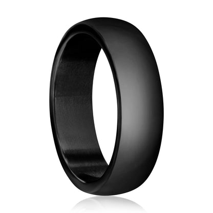 Stainless Steel 6mm Polished Ring - Black Plated
