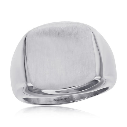 Stainless Steel Brushed Square Ring