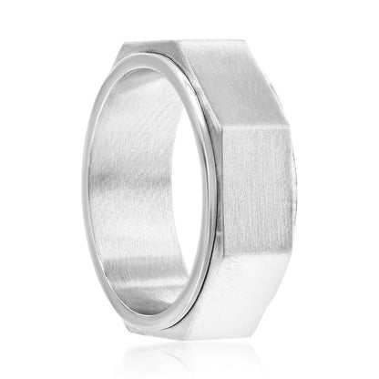 Stainless Steel Geometric Spinner Ring