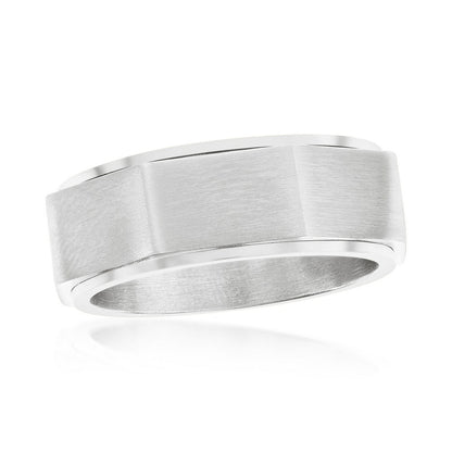 Stainless Steel Geometric Spinner Ring