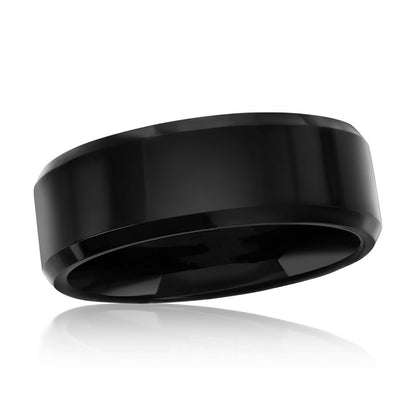Polished Black 8mm Tungsten Ring