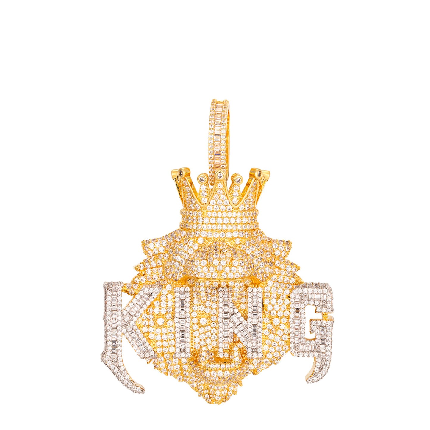 Sterling Silver CZ Lion King Animal Pendant RP+GP