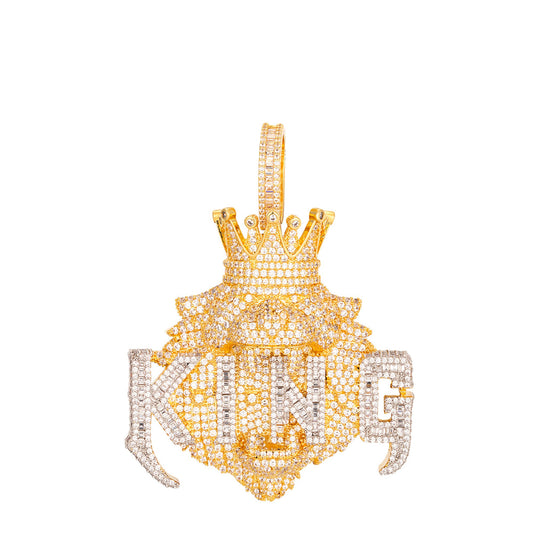 Sterling Silver CZ Lion King Animal Pendant RP+GP