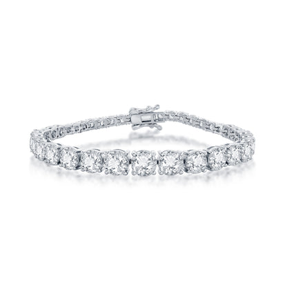 Sterling Silver, Graduating Round CZ Tennis Bracelet