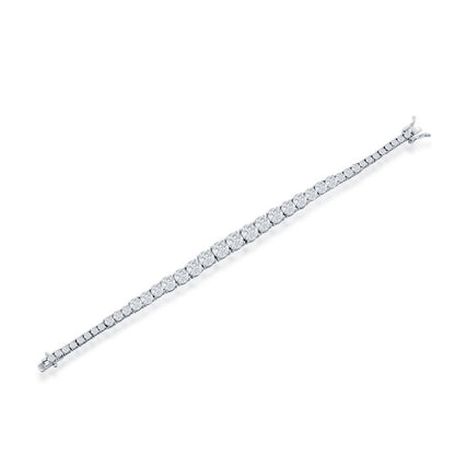 Sterling Silver, Graduating Round CZ Tennis Bracelet