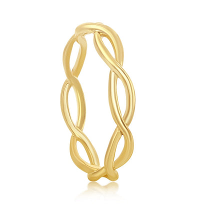 Sterling Silver, Intertwined Ring - Gold Plated