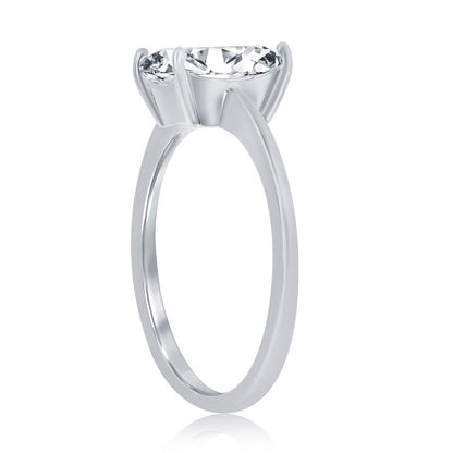 Sterling Silver, Four-Prong 8mm Emerald-Cut Engagement Ring