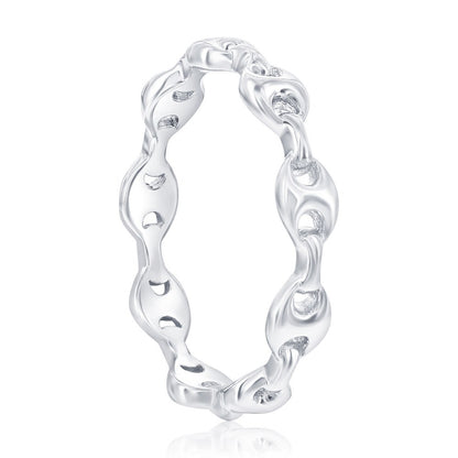 Sterling Silver, Linked Marina Band Ring
