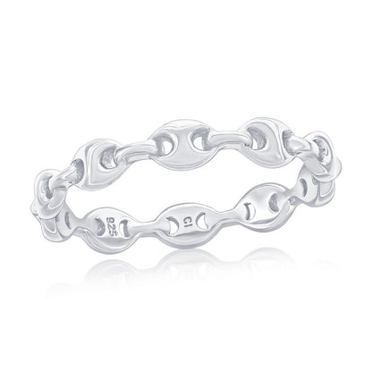 Sterling Silver, Linked Marina Band Ring