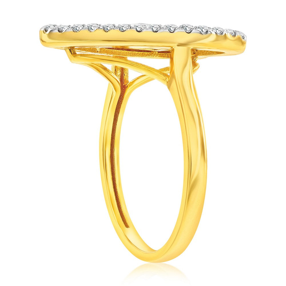 Sterling Silver, D-C Heart CZ Ring - Gold Plated