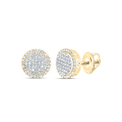 10K GOLD 1/2CTW-NAT DIA NK FASHION ROUND EARRING